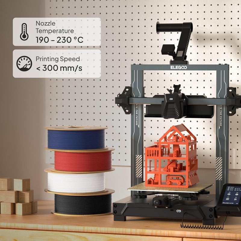ELEGOO خيوط PLA غير لامعة بني أرضي 1 كجم، 1.75 مم خيوط طابعة ثلاثية الأبعاد دقة أبعاد +/- 0.02 مم، بكرة كرتونية 1 كجم (2.2 رطل) تناسب معظم طابعات FDM ثلاثية الأبعاد - Image 5